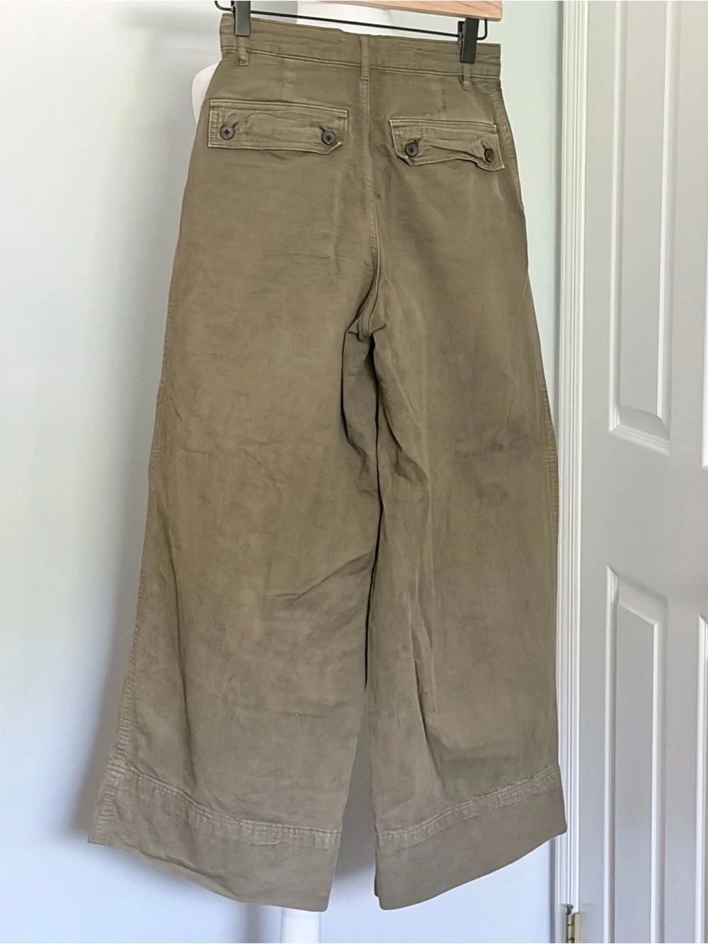 Everlane Organic Cotton Linen Utility Wide Leg Tourist Pants Khaki Size 00